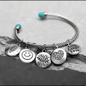 Twisted Cuff Bangles Dangling Bracelet